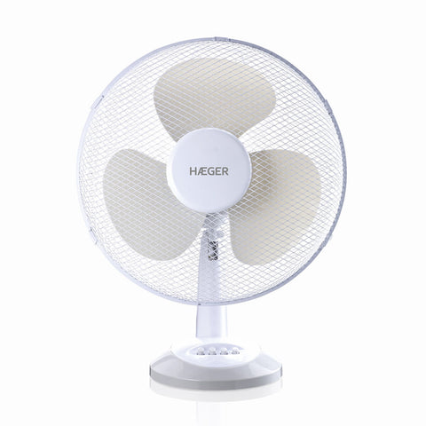 Ventilateur de bureau Haeger FA016007A blanc sur son support