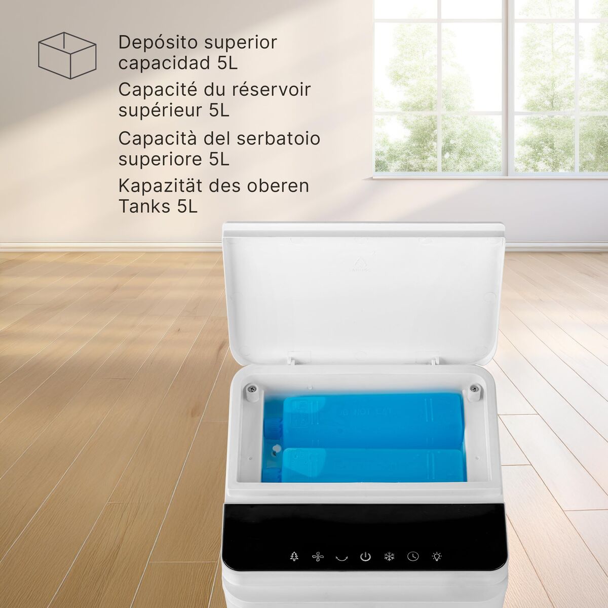 Rafraîchisseur évaporatif UFESA Narvik 60 W — Réservoir 5 L, commande tactile — vue 4