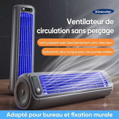 Ventilateur tour sans fil KINSCOTER 2000 mAh — silencieux, 3 vitesses