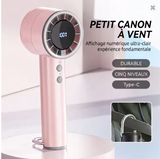 Mini ventilateur USB rechargeable — écran LED, 3 vitesses, lampe torche