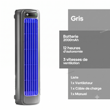 Ventilateur tour sans fil KINSCOTER 2000 mAh — silencieux, 3 vitesses