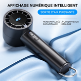 Mini ventilateur USB rechargeable — écran LED, 3 vitesses, lampe torche