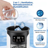 Rafraîchisseur d'air 3-en-1 USB — ventilateur + brumisateur + veilleuse LED