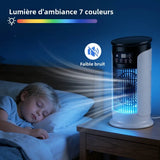 Rafraîchisseur d'air 3-en-1 USB — ventilateur + brumisateur + veilleuse LED
