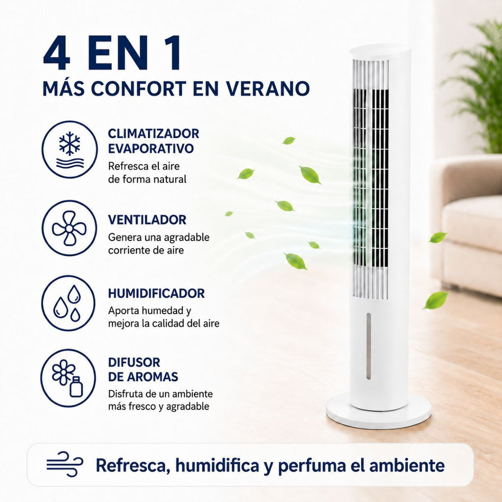 Rafraîchisseur évaporatif tour Hushly 4-en-1 — Réservoir 3,5 L, InnovaGoods — vue 3