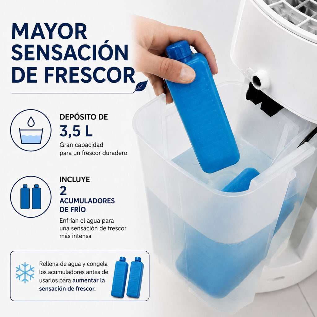 Rafraîchisseur évaporatif tour Hushly 4-en-1 — Réservoir 3,5 L, InnovaGoods — vue 4