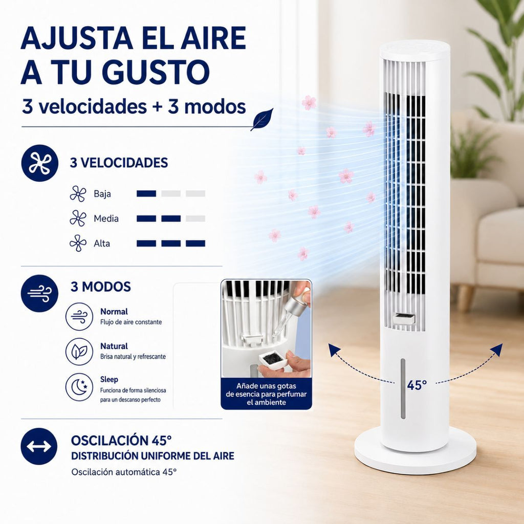 Rafraîchisseur évaporatif tour Hushly 4-en-1 — Réservoir 3,5 L, InnovaGoods — vue 5